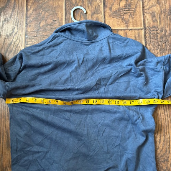 Blue Quarter-Zip Sweatshirt with Stand-Up Collar - Picture 5 of 5